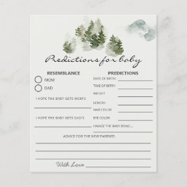 Winter Woodland Baby Predictions Card