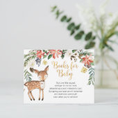Winter Woodland Baby Showbücher für Babykarte Einladungspostkarte (Stehend Vorderseite)