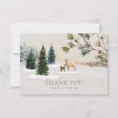 Winter Woodland Babydusche Danke (Vorderseite)