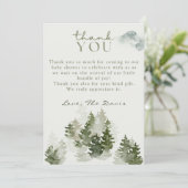 Winter Woodland Babydusche Danke Karte (Stehend Vorderseite)