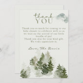 Winter Woodland Babydusche Danke Karte (Vorne/Hinten)