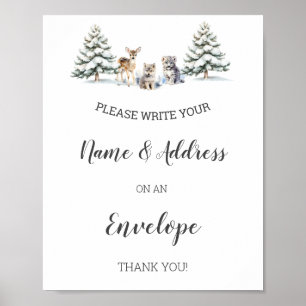 Winter Woodland Babydusche: Umschlag Poster