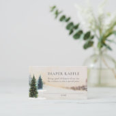 Winter Woodland Babydusche Windeln Raffle Ticket Begleitkarte (Stehend Vorderseite)