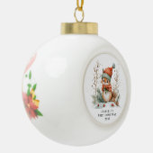 Winter Woodland Baby's First Christmas Keramik Kugel-Ornament (Links)