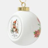 Winter Woodland Baby's First Christmas Keramik Kugel-Ornament (Rechts)