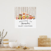 Winter Woodland Begrüßungszeichen Baby Dusche Poster (Küche)