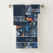 Winter Woodland Blue/Gold ID785 Badhandtuch Set (Insitu)
