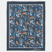 Winter Woodland Blue/Gold ID785 Fleecedecke (Vorderseite)