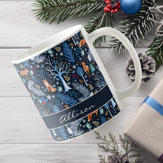 Winter Woodland Blue/Gold ID785 Kaffeetasse