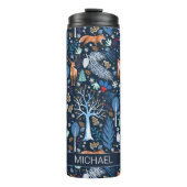 Winter Woodland Blue/Gold ID785 Thermosbecher (Vorderseite)