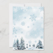 Winter Woodland Blue Truck Baby Dusche Einladung (Rückseite)