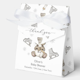 Winter Woodland Bunny Ice Skate Baby Shower Geschenkschachtel