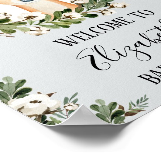 Winter Woodland Deer Forest Fawn Baby Dusche Party Poster (Ecke)