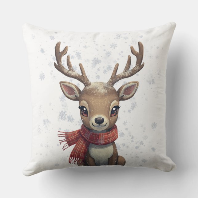 Winter Woodland Deer Pillow Kissen (Rückseite)