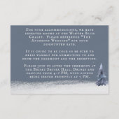 Winter Woodland Dusty Blue White Wedding Details Begleitkarte (Rückseite)