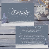 Winter Woodland Dusty Blue White Wedding Details Begleitkarte