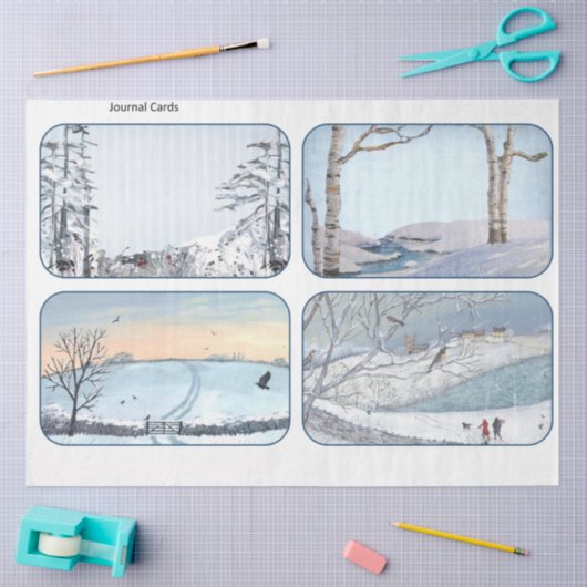 Winter Woodland Emphemera Serie Design 10 Seidenpapier (Basteln)