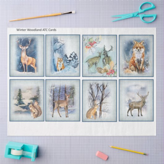 Winter Woodland Emphemera Serie Design 11 Seidenpapier (Basteln)