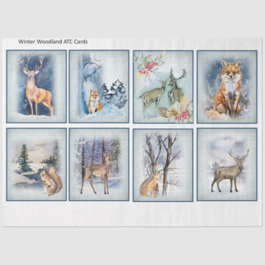 Winter Woodland Emphemera Serie Design 11 Seidenpapier (Vorderseite)
