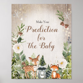 Winter Woodland Floral Vorhersagen für Baby Poster