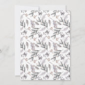 Winter Woodland Foliage Watercolor Baby Shower Einladung (Rückseite)