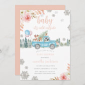 Winter Woodland Forest Animal Baby Dusche Einladun Einladung (Vorne/Hinten)