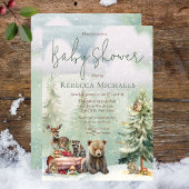 Winter Woodland Forest Animals Kinderdusche Einladung