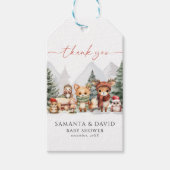 Winter Woodland Forest Animals Kinderdusche Geschenkanhänger (Vorderseite)