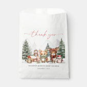 Winter Woodland Forest Animals Kinderdusche Geschenktütchen (Vorderseite)