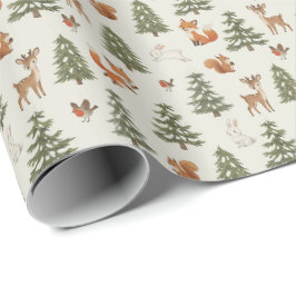 Winter Woodland Forest Animals Small Christmas Geschenkpapier