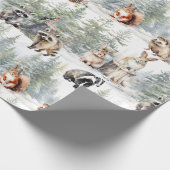 Winter Woodland Forest Baby Animes Geschenkpapier (Ecke)