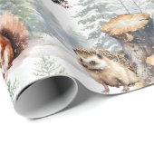 Winter Woodland Forest Baby Animes Geschenkpapier (Rolleneckpunkt)