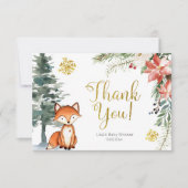 Winter Woodland Forest Baby Dusche Danke Karte (Vorderseite)
