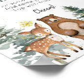 Winter Woodland Forest Baby Dusche Momosa Bar Poster (Ecke)