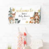 Winter Woodland Forest Baby Dusche Party Banner (Insitu)