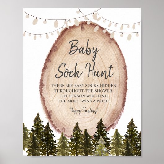 Winter Woodland Forest Baby Socke Hoster Poster (Vorne)