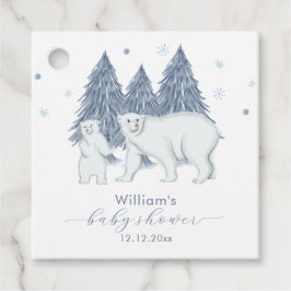 Winter Woodland Forest Polar Bear Baby Shower  Geschenkanhänger