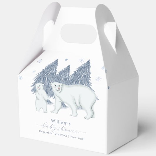 Winter Woodland Forest Polar Bear Baby Shower  Geschenkschachtel (Vorderseite)