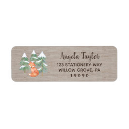 Winter Woodland Fox Babydusche-Label