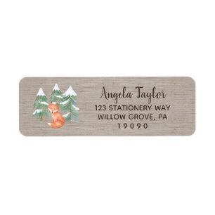 Winter Woodland Fox Babydusche-Label