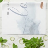 Winter Woodland Fox Familienname Liebe Geschirrtuch (Gefaltet)