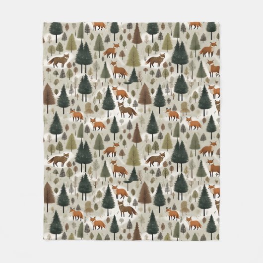 Winter Woodland Fox Fleecedecke (Vorderseite)