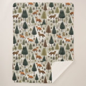 Winter Woodland Fox Sherpadecke (Vorderseite)