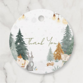Winter Woodland Gift Tags – Pastel Snowy Trees Geschenkanhänger
