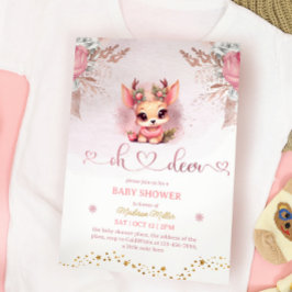 Winter Woodland Girl Babydusche Einladung