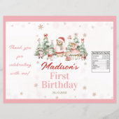 Winter Woodland Girl Birthday Chip Bag Wrapper Flyer (Vorne)