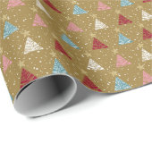 Winter Woodland Gold Weihnachtsbaumen Geschenkpapier (Rolleneckpunkt)