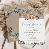 Winter Woodland Greenery Kinderdusche Einladung