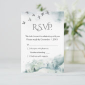 Winter Woodland Holiday Wedding RSVP Card Einladung (Stehend Vorderseite)