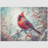 Winter Woodland Kardinal Decoupage Seidenpapier (Vorderseite)
